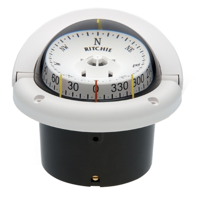 Compás Ritchie HF-743W Helmsman - Montaje Empotrado - Blanco